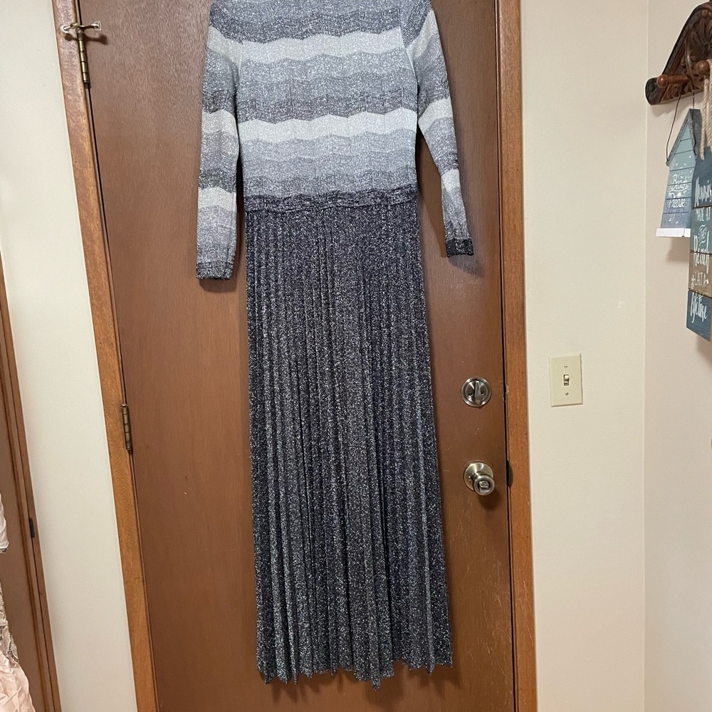 Vintage Elegant Gray Long Sleeve Dress